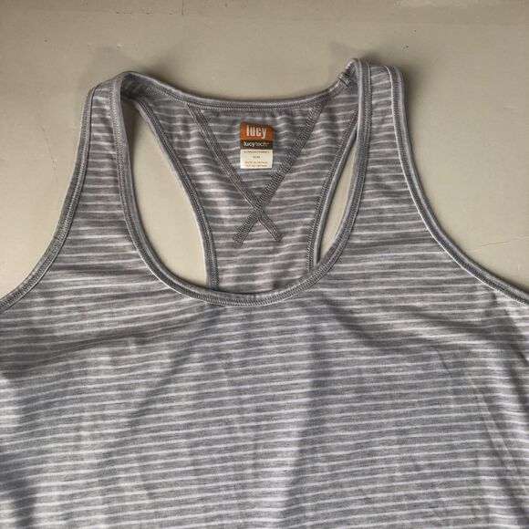 Lucy Tech Women’s Racerback Tank Striped Great White Size Medium - Picture 9 of 11